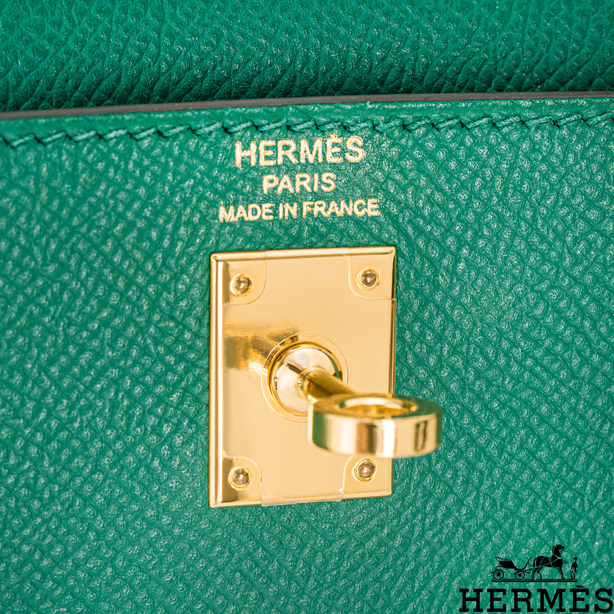 Hermès Kelly 25cm Sellier Veau Epsom U1 Vert Verone Gold Hardware